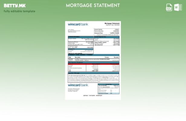 Модерен стил Германија Aschheim Wirecard шаблон за извод на банкарска хипотека